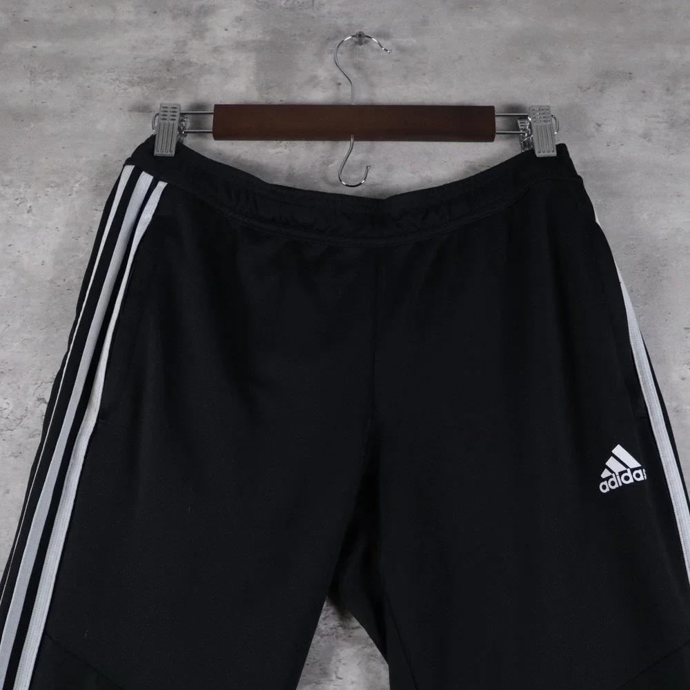modern adidas track pants slim black white stripes mens m